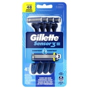 Gillette Sensor3 Comfort, Men's Disposable Shaving Razors, 4 Count