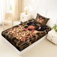 thumbnail image 4 of Castle Fairy Cool Black Girl Twin Sheets 3pcs,Old Fashion Leopard Print Bedding,Brown Black,1 Fitted Sheet, 1 Flat Sheet and 1 Pillowcase, 4 of 6