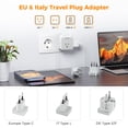 thumbnail image 3 of Adaptador de enchufe de viaje TESSAN para toda Europa, Italia, con 3 enchufes, 3 of 5