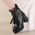 thumbnail image 3 of Botas con plataforma MEOTINA Goth Lace Hebilla Gothic Black 6.5, 3 of 6