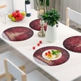 thumbnail image 6 of Ryvnso Christmas Tree Red Round Plate Mats Dining Table Placemat Set of 4 for Holiday Decoration, 6 of 7