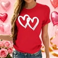 thumbnail image 2 of BLVB Valentines Shirts for Women Cute Love Heart Shirt Valentine T Shirt Red Short Sleeve Crewneck Casual Hearts Tops, 2 of 5