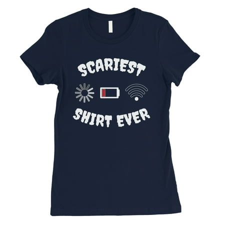 Scariest Shirt Ever Cute Halloween Costume Funny Womens Navy