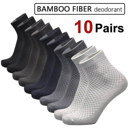 

10 Pairs Men Bamboo Fiber Business Socks Deodorant Sock