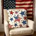 thumbnail image 5 of romoty 4th of July Independence Day Pillow Covers 18"x18", Patriotic Red Truck Stars and Stripes Throw Pillow Case, Square Decorative Cushion Cover for Home Sofa Patio Farmhouse Decor, 5 of 9