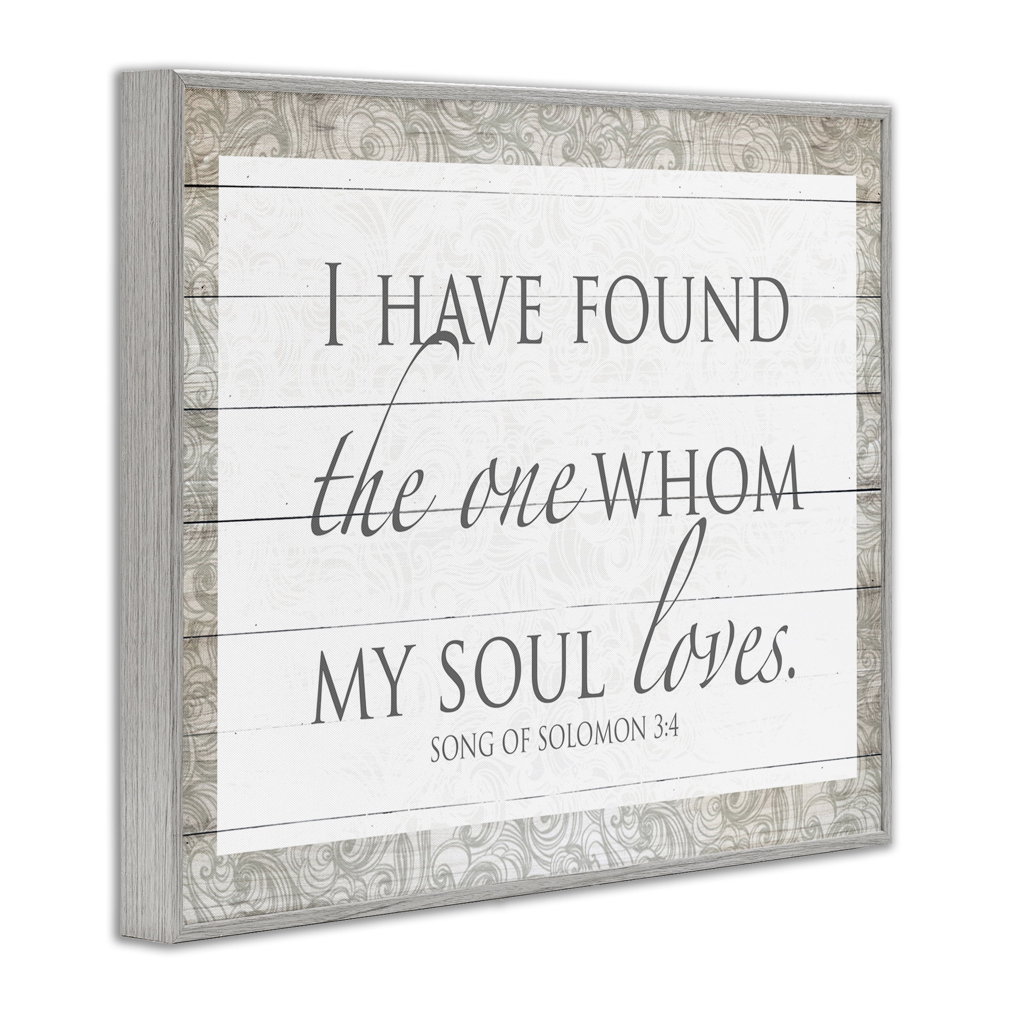 Stupell Industries The One Whom My Soul Loves Gray Framed Giclee Art, design by SD Graphics Studio