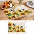thumbnail image 6 of Sunflower Leaves Placemats Set of 8 Bee Spring Retro Farmhouse Place Mats Indoor Wipeable Table Mats Washable Cloth Dining Table Placemats for Kitchen Holiday Party Home Decor 13x19 Inch, 6 of 9