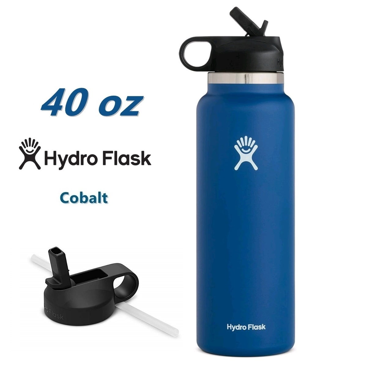 Hydro Flask 40oz Wide Mouth Water Bottle W Straw Lid 2 0 Stainless Steel Vacuum Insulated Spearmint Walmart Com