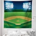thumbnail image 1 of Sports Tapestry, Cartoonish Scene of Stadium with Heavy Spots and Fild Match Game Baseball Themed, Fabric Wall Hanging Decor for Bedroom Living Room Dorm, 5 Sizes, Multicolor, by Ambesonne, 1 of 1