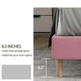 thumbnail image 5 of AUFANK Twin Bed Frame Upholstered Platform with Wooden Slats, Noise-Free, Pink, 5 of 7