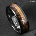 thumbnail image 5 of Tungsten Rings for Men Wedding Bands for Him Womens Wedding Bands for Her 8mm Black Dome Wood and Arrow, 5 of 10