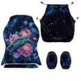 thumbnail image 5 of SCRAWLGOD Sea Turtle Floral Butterfly Galaxy Print Set of 4 Gaming Chair Covers Slipcovers with Armrest Covers, Stretch Game Computer Office Desk Chair Cover Protector,Rotating Armchair Covers, 5 of 7