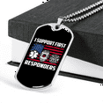 thumbnail image 3 of We Support First Responders Firefighter Stainless Steel or 18k Gold Dog Tag 24" Chain, 3 of 8