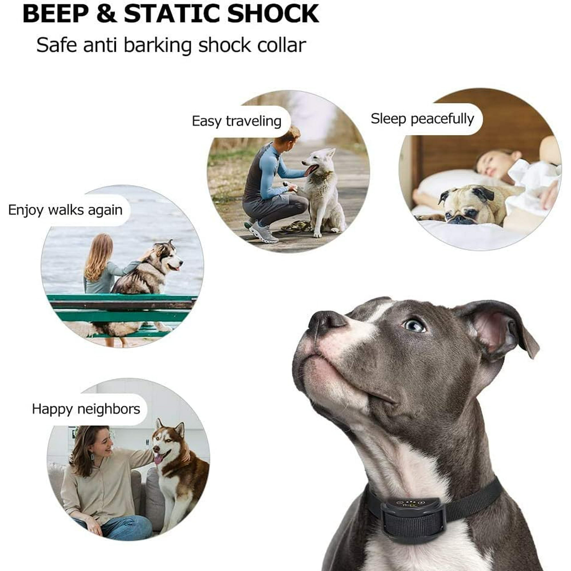 Paipaitek Dog Bark Collar Automatic Shock Control Prong Collar with Beep Shock for Small Medium Large Dogs Barking Training Collar Waterproof Rechargeable Walmart