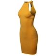 thumbnail image 3 of FashionOutfit Women's Casual Sexy High Neck Sleeveless Lurex Body-Con Mini Dress, 3 of 4