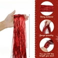 thumbnail image 2 of 3000 Strands Iridescent Tinsel Icicles for Christmas Tree, Xmas, Birthday Party Wedding Decorations (19.6" inch, Red), 2 of 7