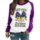 thumbnail image 1 of Gibobby Sudaderas para mujer Sudadera con estampado de de para mujer, Top de manga larga raglán con estampado de primavera y otoño, sudadera informal morada con cuello redondo(Negro, M), 1 of 4