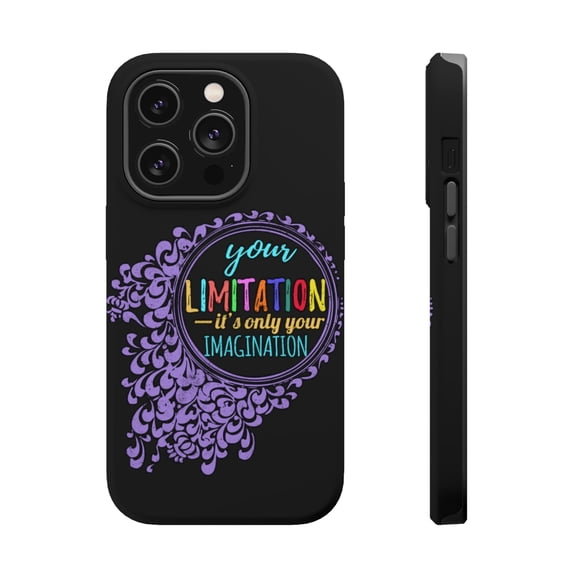 DistinctInk Tough Case for Apple iPhone 15 PRO (6.1" Screen), Compatible with MagSafe Charging - Limitation Only Imagination