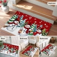 thumbnail image 6 of Red White Snowman Christmas Bathroom Mat 2x3 FT,Non Slip Small Kitchen Mat,Xmas Tree Snowflake Winter Washable Soft Backed Front Door Throw Rug Non-Shedding Indoor Outdoor Doormat for Entryway Sink, 6 of 9
