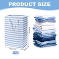 thumbnail image 2 of Uxcell Laundry Basket, Large Collapsible Laundry Hamper Clothes Hamper for Bathroom Bedroom Dorm Blue Stripe, 2 of 7