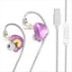 thumbnail image 1 of Auriculares con Cable, Intraauriculares con Cable, Cable de 1,2 Metros para Tarjeta de Sonido, Auriculares con Micrófono y Diseño de Diamante para Transmisión en ., 1 of 5