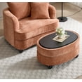 thumbnail image 4 of litvz Oval Ottoman Coffee Table with Storage, Modern Chenille Fabric Small Foot Rest for Chair, 3-in-1 Multi-Functional Storage Ottoman with Tray Lid for Living Room, 4 of 9