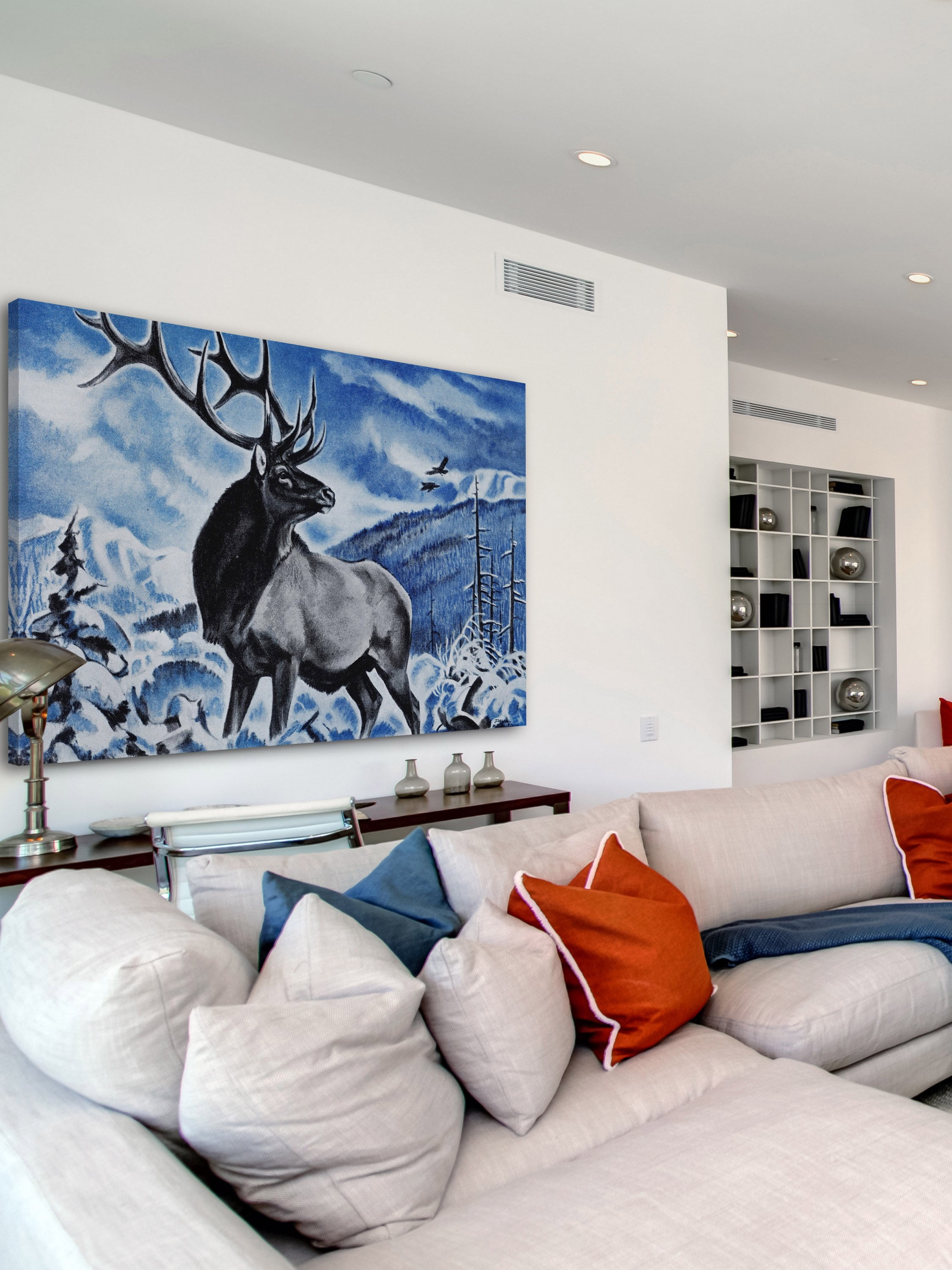 "The Last Elk" Painting Print on Wrapped Canvas
