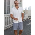 thumbnail image 4 of COOFANDY Mens Linen Shorts 9" Elastic Waist Drawstring Casual Shorts Lightweight Summer Beach Shorts, 4 of 6