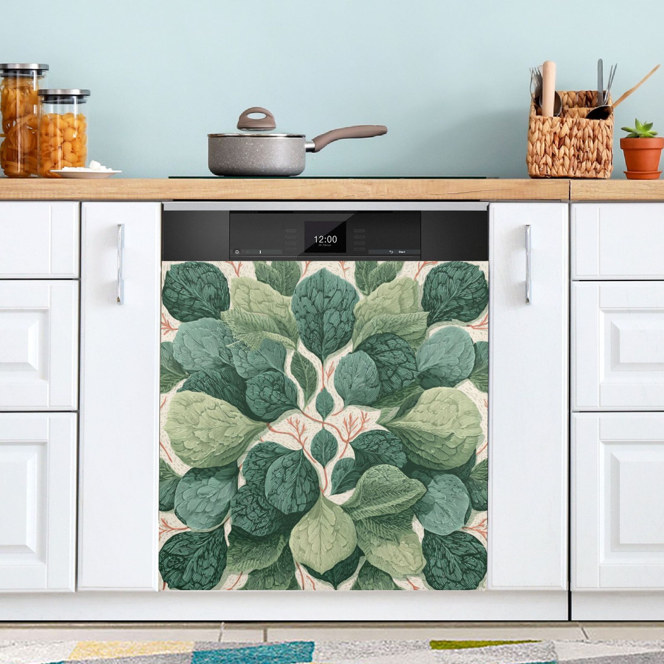 IAUYY Magnetic Decorative -23x26 Inch,Removable DIY Art for Dishwasher Refrigerator and Other Metal Surfaces,The Long Ginseng