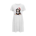 thumbnail image 4 of Women's Oversized Short Nightgown Fashion Chest Print Short Sleeve Nightdress, 4 of 4