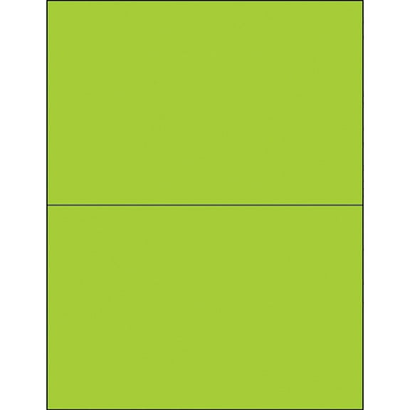 Box Partners Rectangle Laser Labels 8 1/2" x 5 1/2" Fluorescent Green 200/Case LL184GN