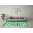 thumbnail image 3 of Ahgly Company Indoor Rectangle Solid Turquoise Blue Modern Area Rugs, 8' x 10', 3 of 4