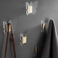 thumbnail image 2 of 1 Uds. Ganchos de mariposa acrílicos para baño, sin perforaciones, para armario de pared.A, 2 of 5