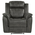 thumbnail image 3 of Pemberly Row Transitional Polished Microfiber Reclining Chair in Gray, 3 of 8