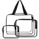 thumbnail image 1 of Cosmetiqueras Transparentes PVC 3 Piezas, Neceser de Aseo con Cierre Impermeable, Bolsa de Cosmético Portátil, TSA Necesers de Viaje para Mujer y Hombre, Bolsa de Maquillaje para Avion, Baño, Nadar, 1 of 4