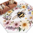 thumbnail image 2 of 6'x9' Area Rugs, Rustic Bee Garland Indoor Outdoor Area Rug for Living Room Bedroom, Spring Floral Watercolor Washable Bathroom Rugs Kitchen Floor Carpet Mats Home Decor Aesthetic, 2 of 8