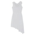 thumbnail image 6 of YiZYiF Girls Ballet Lyrical Dance Dress Flower Sequin Sleeveless Leotard with High Low Skirt Dance Costumes White 10, 6 of 7