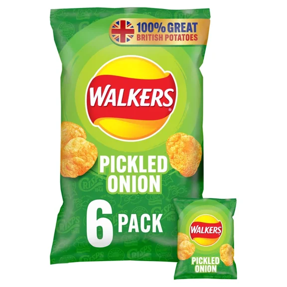Walkers Pickled onion 6 pack - 25g