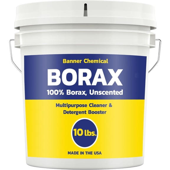 Raw Borax (10 lbs) - 100% Pure, Unscented, Multi-Purpose Cleaner & Detergent Booster - Natural Household Cleaner and Stain Remover - Made in the USA