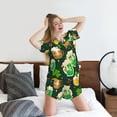 thumbnail image 5 of Fotbe St Patrick's Day10 Print Pajama Set for Women 2 Piece Loungewear Short Sleeve Tops and Shorts Set Soft Sleepwear-X-Large, 5 of 7