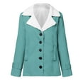 thumbnail image 4 of Winter Warm Zip Up Jackets for Womens Fashion Plus Size Composite Plush Button Lapels Jacket Outwear Coat Gifts for Womens, 4 of 5