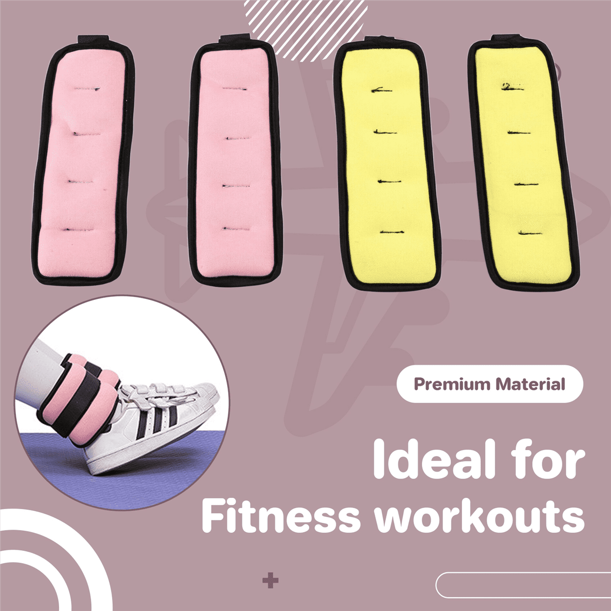 2Pair Ankle Wrist Weights, (0.25kg/0.5kg Each Pack) Modularized Leg Wrist Weight Straps for Yoga, Walking, Running, Gym