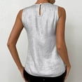thumbnail image 5 of Aobny Tank Tops Womens Fall Shirts High Neck Sparkly Sleeveless White Tops Tube Blouses for Women Business Casual,XXL, 5 of 9