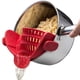thumbnail image 1 of Colador de silicona con clip for ollas, sartenes y tazones: utensilios de cocina resistentes al calor, escurridor de colador esencial for verduras y pasta, 1 of 6