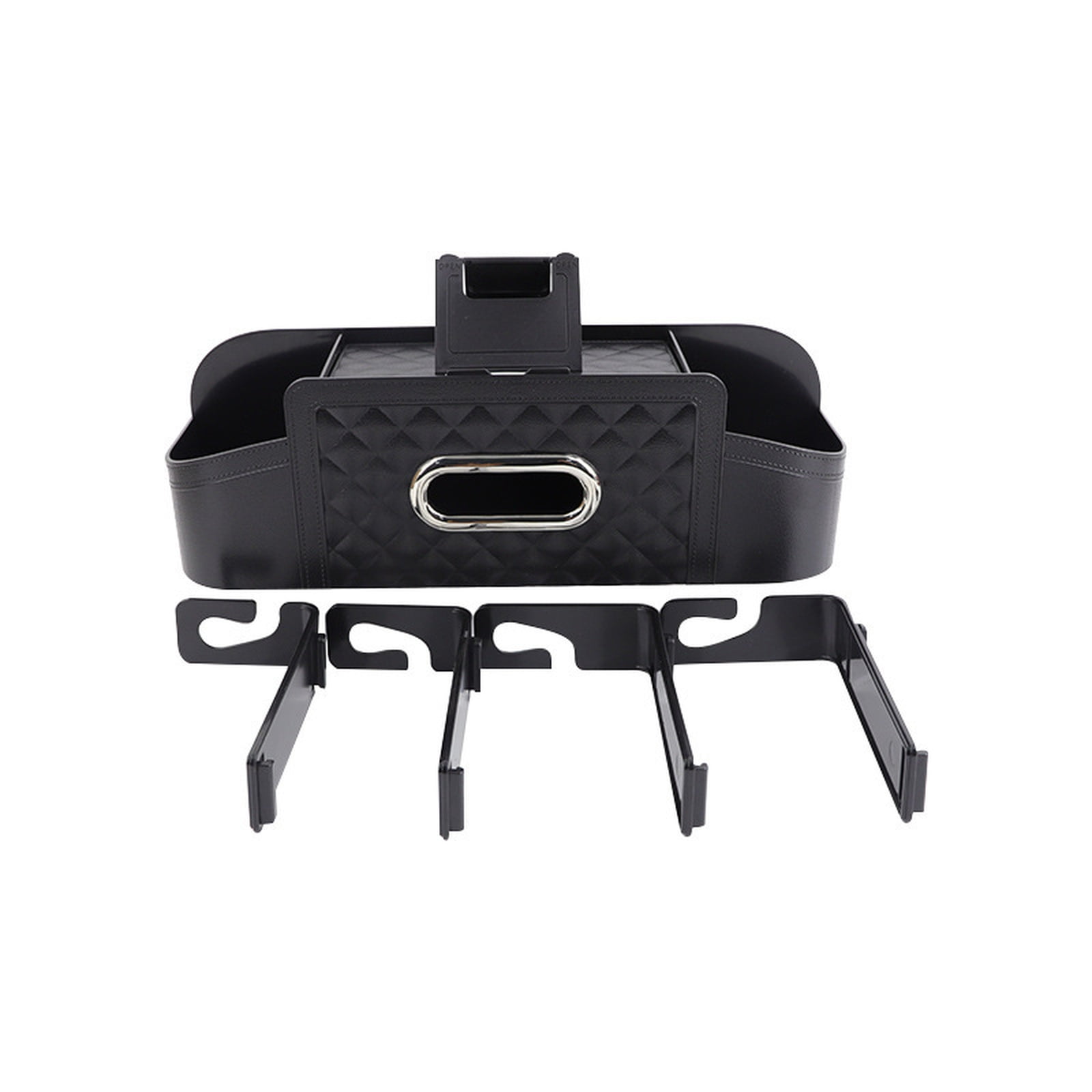 3-in-1 Car Backseat Organizer with Cup Holder Tissue Box and Hooks, Multifunctional Car Seat Back Storage Box, Car Headrest Backseat Organizer for Travel SUV Sedan Truck Car Accessories