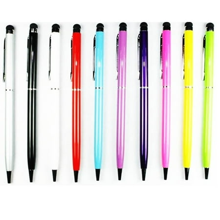 Stylus Pen [10 pcs], 2-in-1 Universal Touch Screen Stylus + Ballpoint Pen For Smartphones Tablets iPad iPhone Samsung