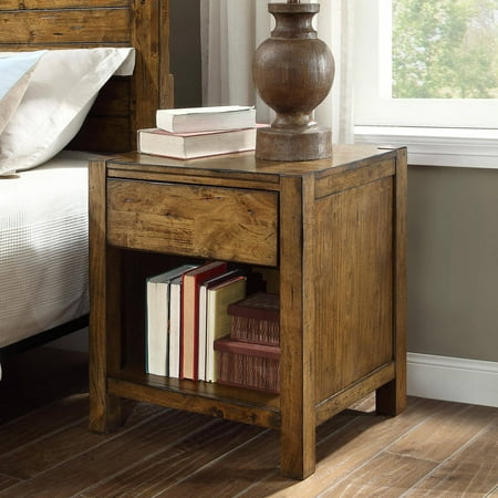 Better Homes and Gardens Bryant Nightstand, Rustic Maple Brown Finish