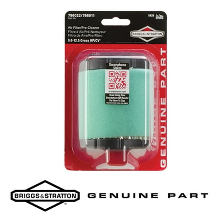 Briggs & Stratton 5429K Genuine Air Filter Cartridge 796032 and Pre-Cleaner 798911 - Fits 9-12.5 HP Engines