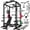 Power Cage-Black/ Home Gym Package(100LB Colorful Plates), variant on MITONOS Multi-Functional Squat Rack with LAT Pulldown System Exercise Power Cages with Barbell, Metal Red