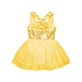 thumbnail image 5 of iiniim Girls Kids Sequined Hollow Back Strap Ballet Leotards Tulle Tutu Dress 6-16 Gold 6, 5 of 7